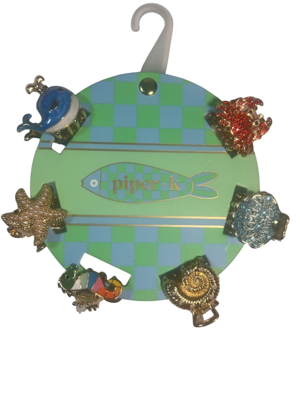 Piper K Nautica Minis Hair clips Metal New Beautiful crab, star, sea shell, whal